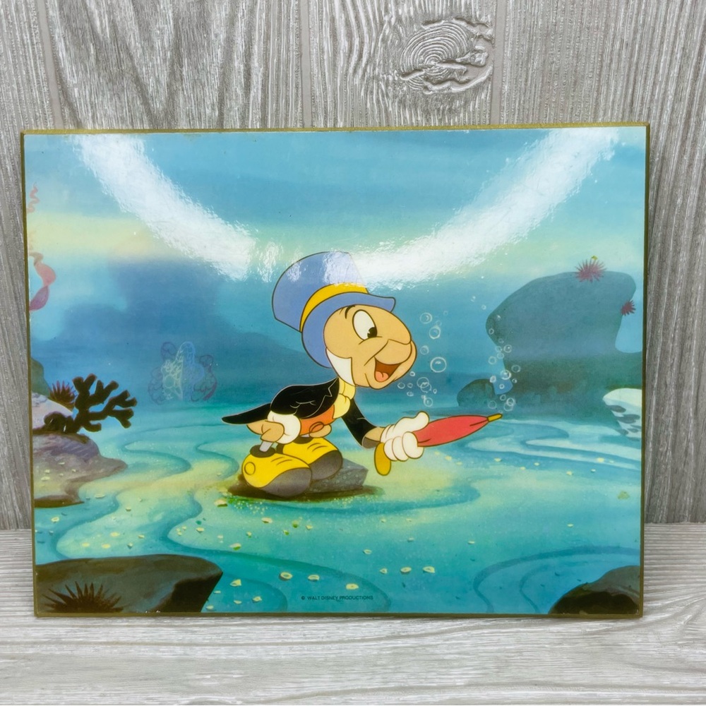 Vintage Disney pressed board Pinocchio Jiminy cricket wall hangin decoration art